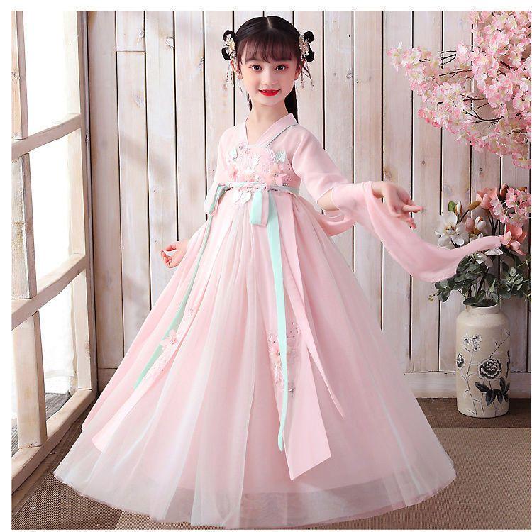 DONGSHOP Cô gái Hán phục nữ nhi cổ trang váy nàng tiên váy váy công chúa váy Trung Quốc phong cách siêu tiên mùa hè váy mùa hè
