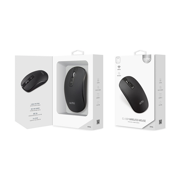 Chuột quang không dây thiết kế sang trọng, khoảng cách kết nối 10m - Classy Wireless Mouse Actto-186 - Hàng chính hãng