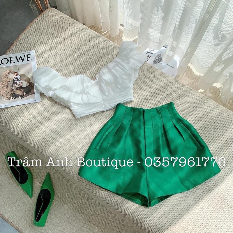 Áo trễ vai gấm tapta, sang chảnh