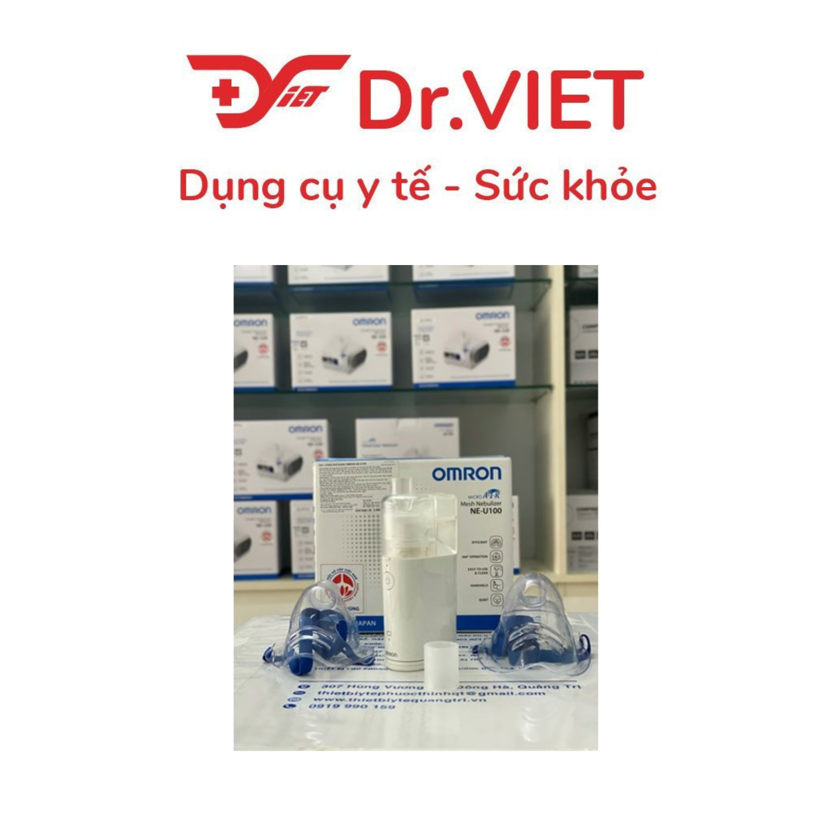 Máy xông mũi họng lưới rung siêu âm Omron NE-U100 Chính hãng - Lưới hợp kim kết hợp với máy rung Titan nâng cao hiệu quả