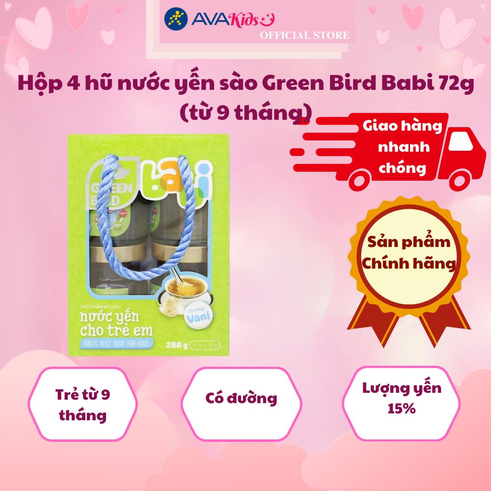 Lốc 4 hũ nước yến cho trẻ em Green Bird Babi 72g