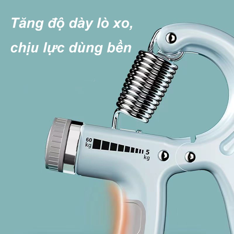 Kìm Bóp Tập Cơ Tay Chữ R, Dụng Cụ Tập Gym Lực Cơ Tay Tại Nhà Điều Chỉnh Lực 5-60kg Có Đếm Số Tự Động