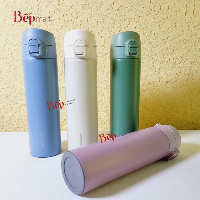 Bình giữ nhiệt LocknLock Slim Fit OneTouch LHC3270 400ml, gọn nhẹ mở nắp 1 chạm - Hàng chính hãng
