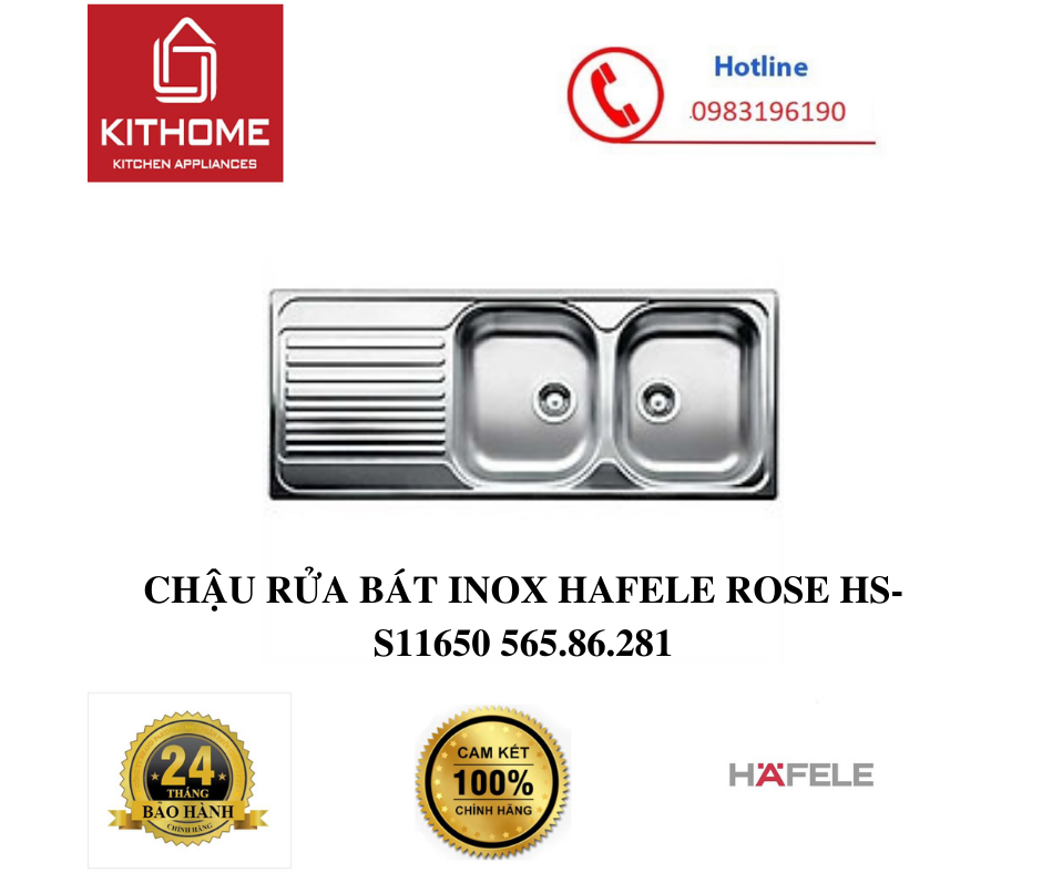 CHẬU RỬA BÁT INOX HAFELE ROSE HS-S11650 565.86.281 - HÀNG CHÍNH HÃNG