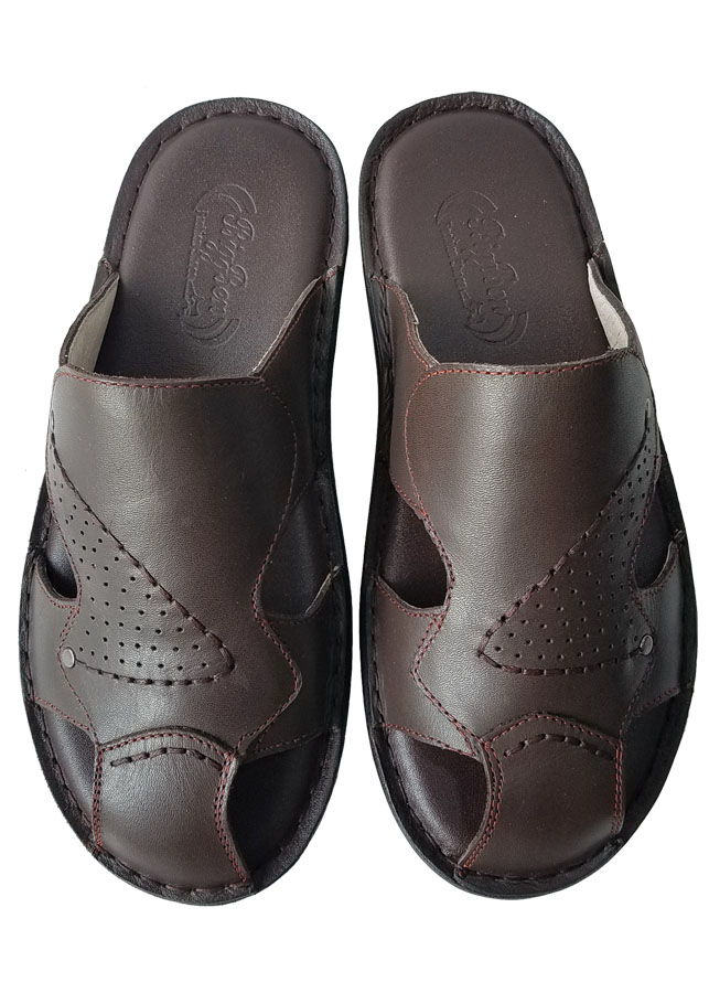 Dép Nam Bít Mũi Da Bò Thật Cao Cấp HKT305