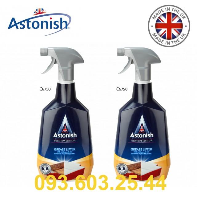 Nước tẩy dầu mỡ Astonish tẩy lưới lọc máy hút mùi, mặt bếp ga, bếp từ, tường gạch ốp - Chai 750ml