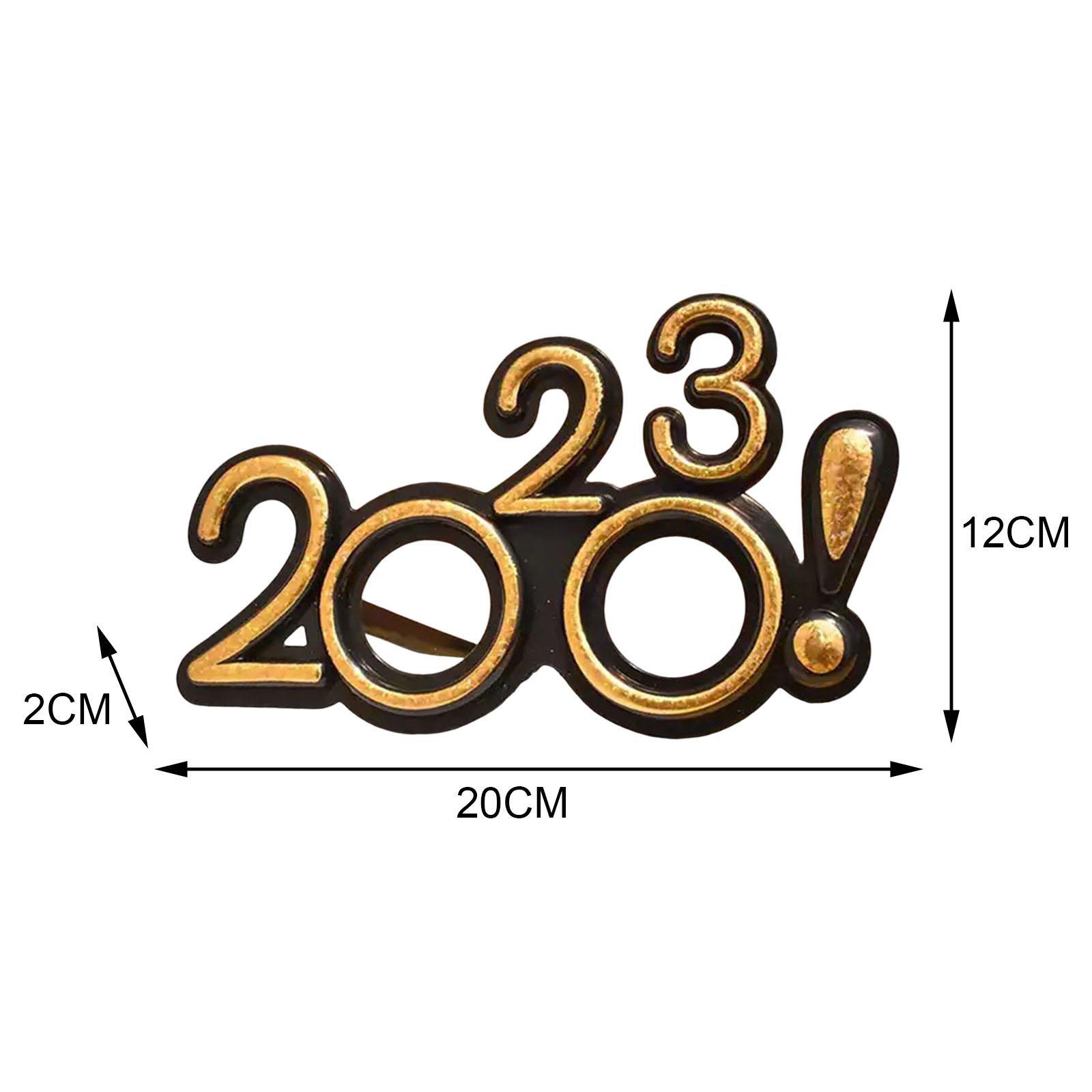 2x New Year Photo Glasses 2023 Eyeglasses Frame Happy New Year Party Favors Supplies Photo Prop Decorations for Children