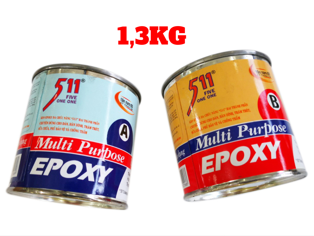 Keo A và B Epoxy 511 Dán Dá ,Dán Nhựa,Dán Kim Loại bộ 1,3 kg; 2,8kg - MSN388389