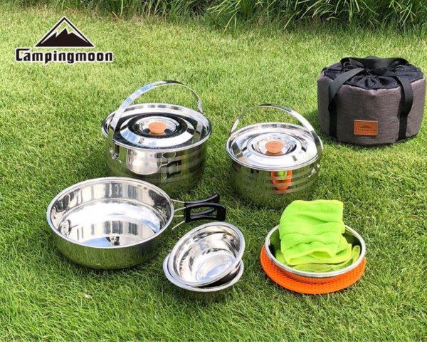 Bộ nồi dã ngoại Inox 6 món Campingmoon MC-210