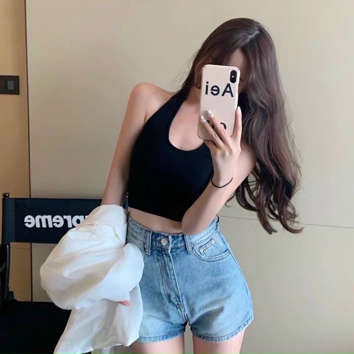 Áo Croptop Cổ Yếm Tròng Đầu Siêu cá tính