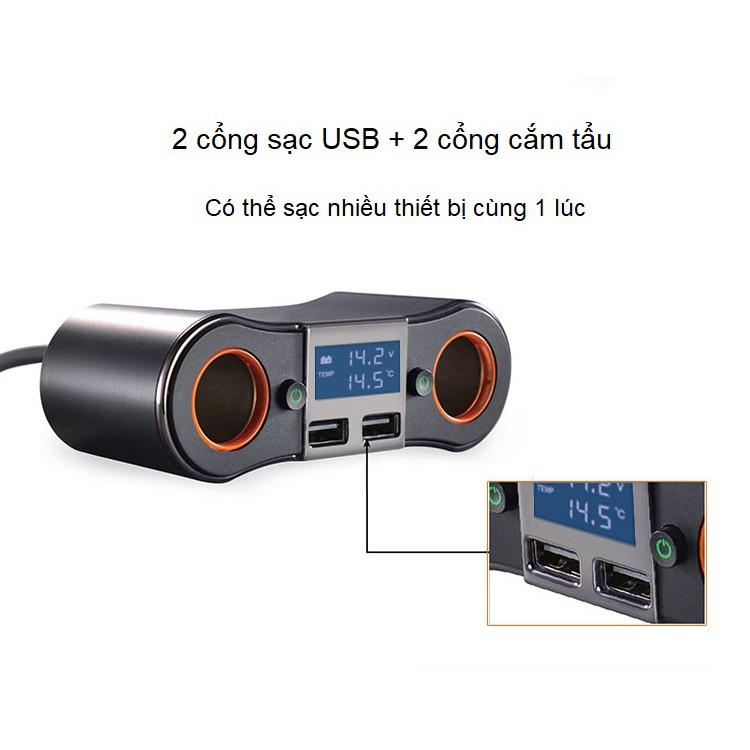 Bộ Chia Tẩu Cắm Sạc Trên ô tô ZNB02 ( TỰ CHỈNH DÒNG ĐIỆN )