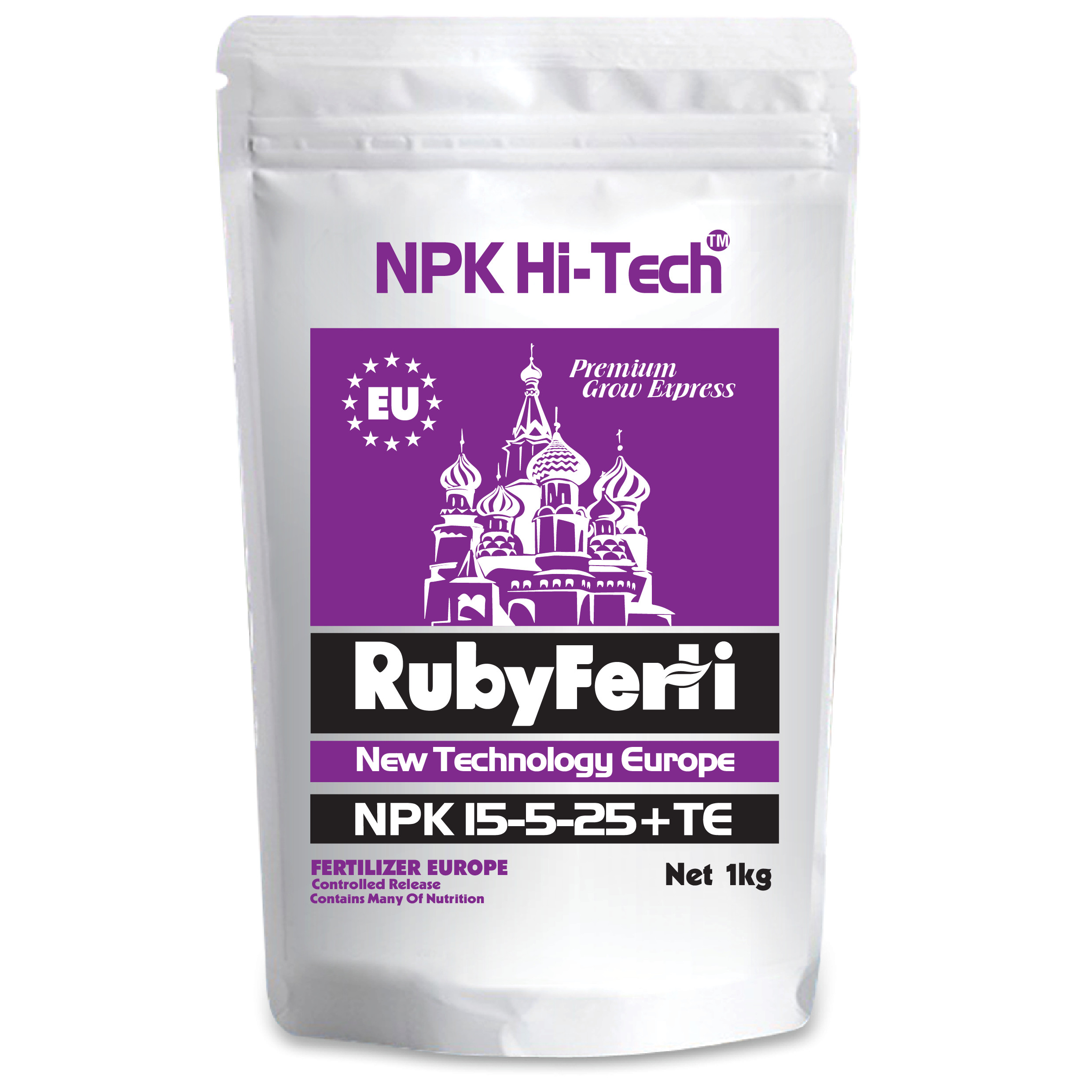 Phân bón NPK Hi-Tech: RubyFerti NPK 15-5-25+TE