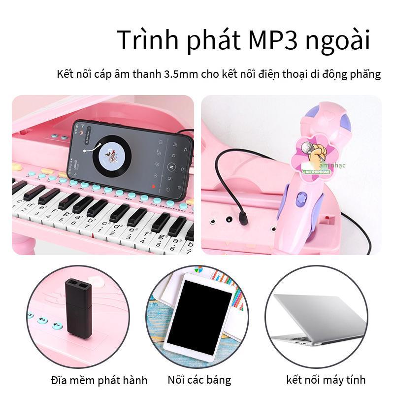 Phong cách mới nhất dành cho trẻ em đàn organ điện tử đa chức năng câu đố giáo dục sớm đàn piano hát với micrô mini phong cách mới dành cho trẻ em có thể chơi được