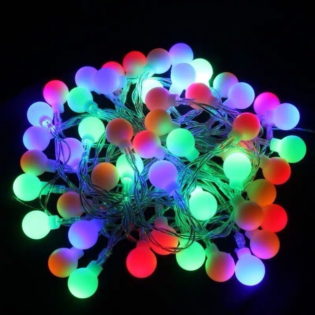 Dây đèn led chipsling ball trang trí nhà cửa, noel, lễ hội bóng tròn nhỏ 2cm sử dụng pin tiểu AA