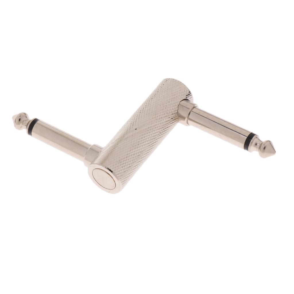 6.35mm Jack 90° Audio Converter Headphone Male to Male GOLD PLATED Adapter