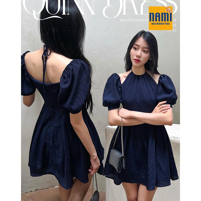 Đầm yếm xoè cột nơ cổ form mini xinh xắn tay rớt gợi cảm NANAMI - ATNU046