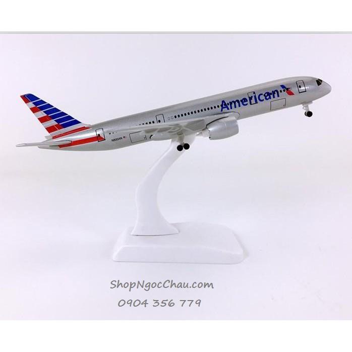 Mô hình máy bay tĩnh B787 American Airlines 18cm có bánh xe