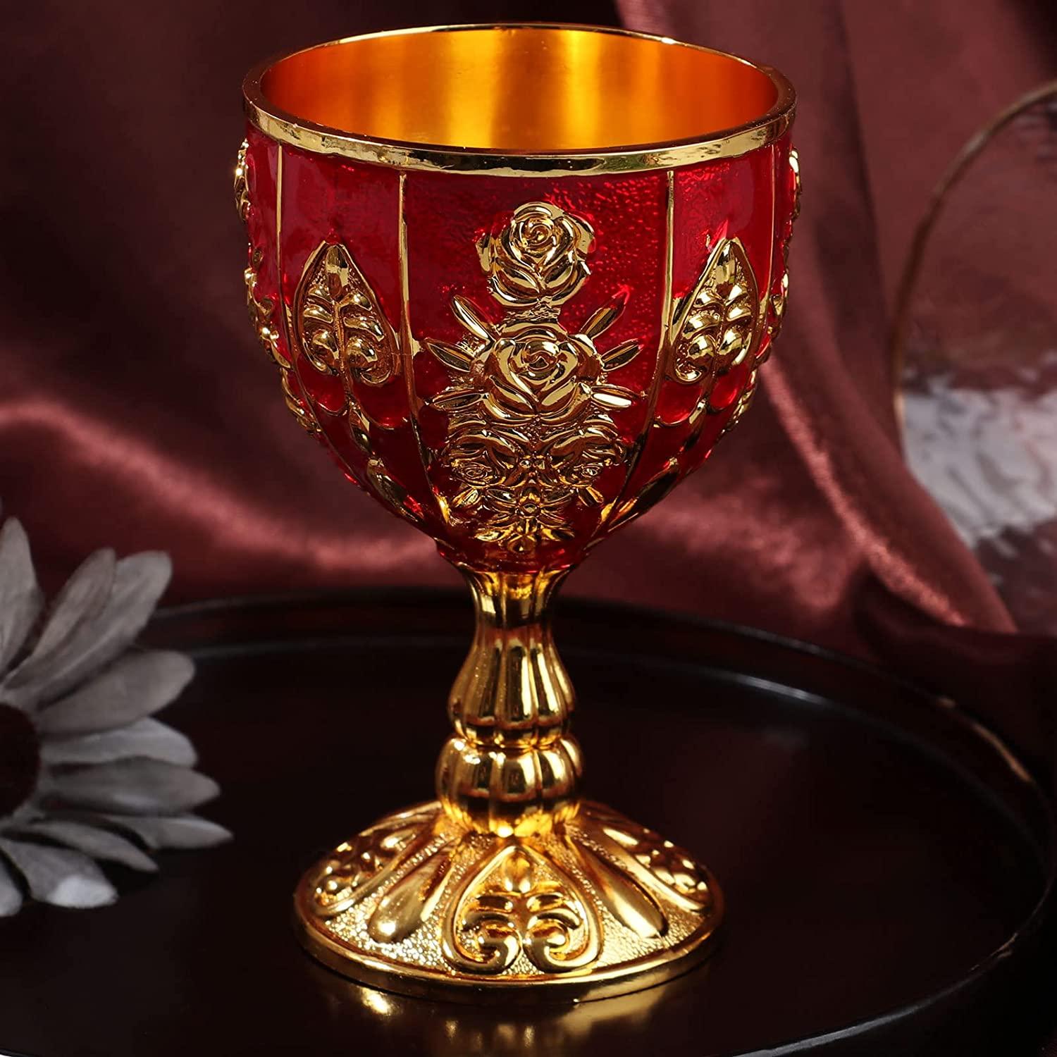 2 chiếc ly rượu vang cổ điển, ly rượu vang đỏ chạm nổi ly rượu vang