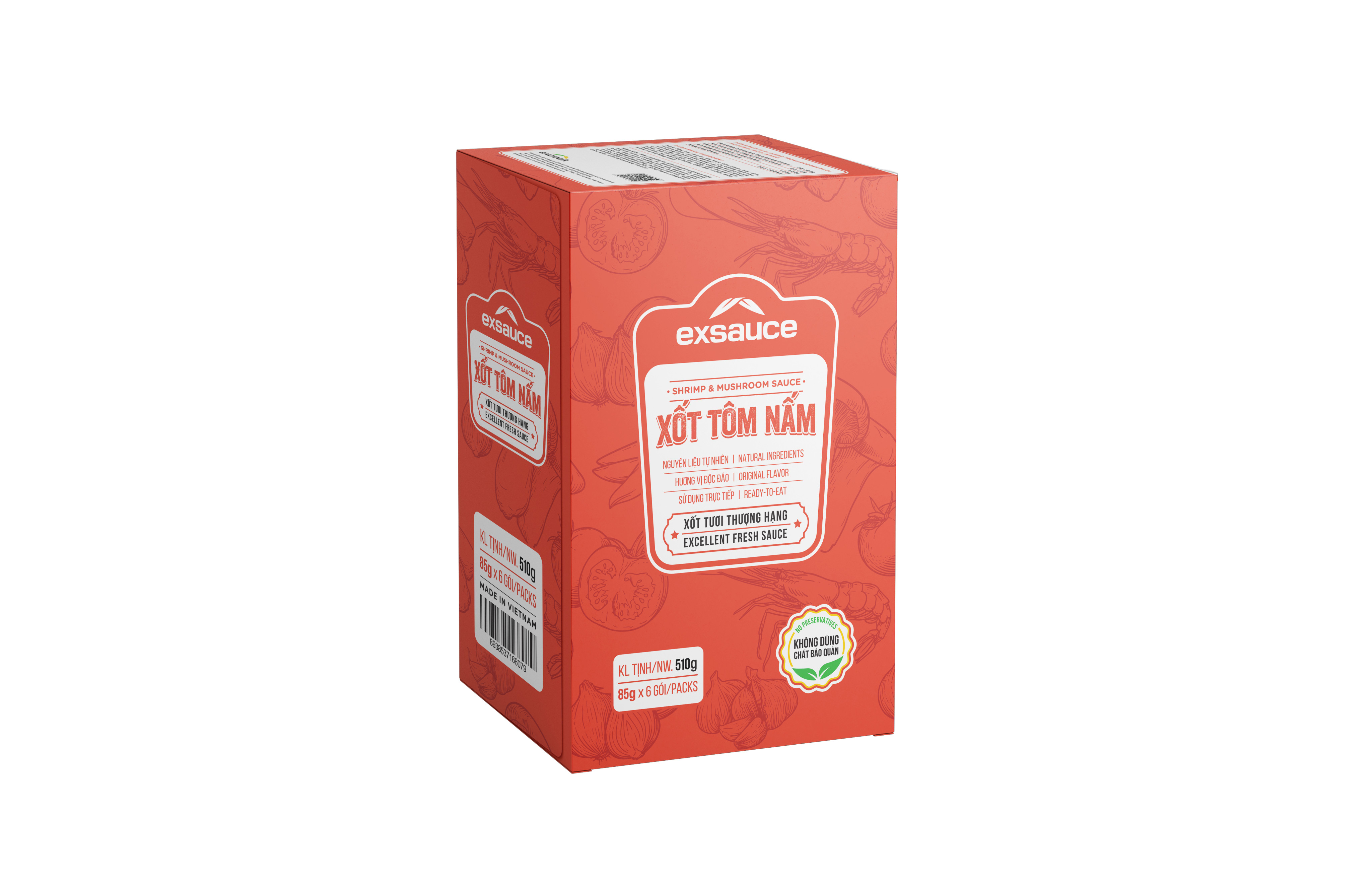 Xốt tôm nấm Exsauce - Xốt tươi thượng hạng, sử dụng trực tiếp, kết hợp đa dạng món ăn