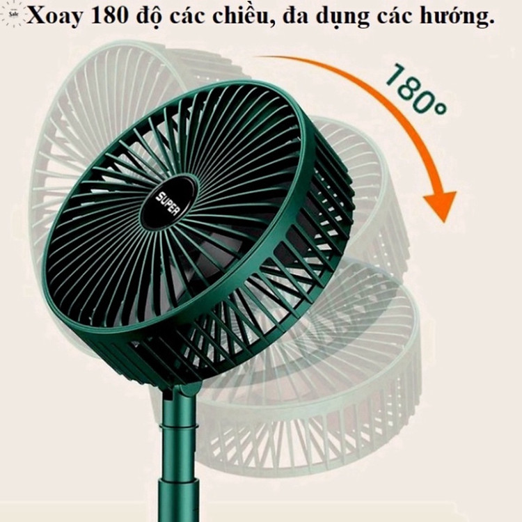 Quạt Tích Điện Để Bàn Mini Super Gấp Gọn 3 Cấp Độ Gió Siêu Bền, Cáp Sạc USB Tiện Lợi. Quạt Gấp Gọn Giao Màu Ngẫu Nhiên