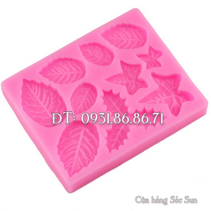 Khuôn silicon 10 chiếc lá - Mã số 1094