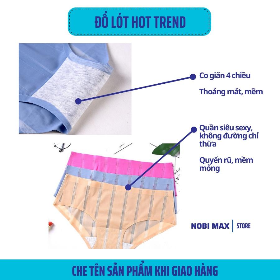 Quần Lót Nữ Su Đúc Kẻ Sọc, Quần chip Su Đúc Kháng Khuẩn Cao cấp Siêu Đẹp - Nobimax TS DL 219