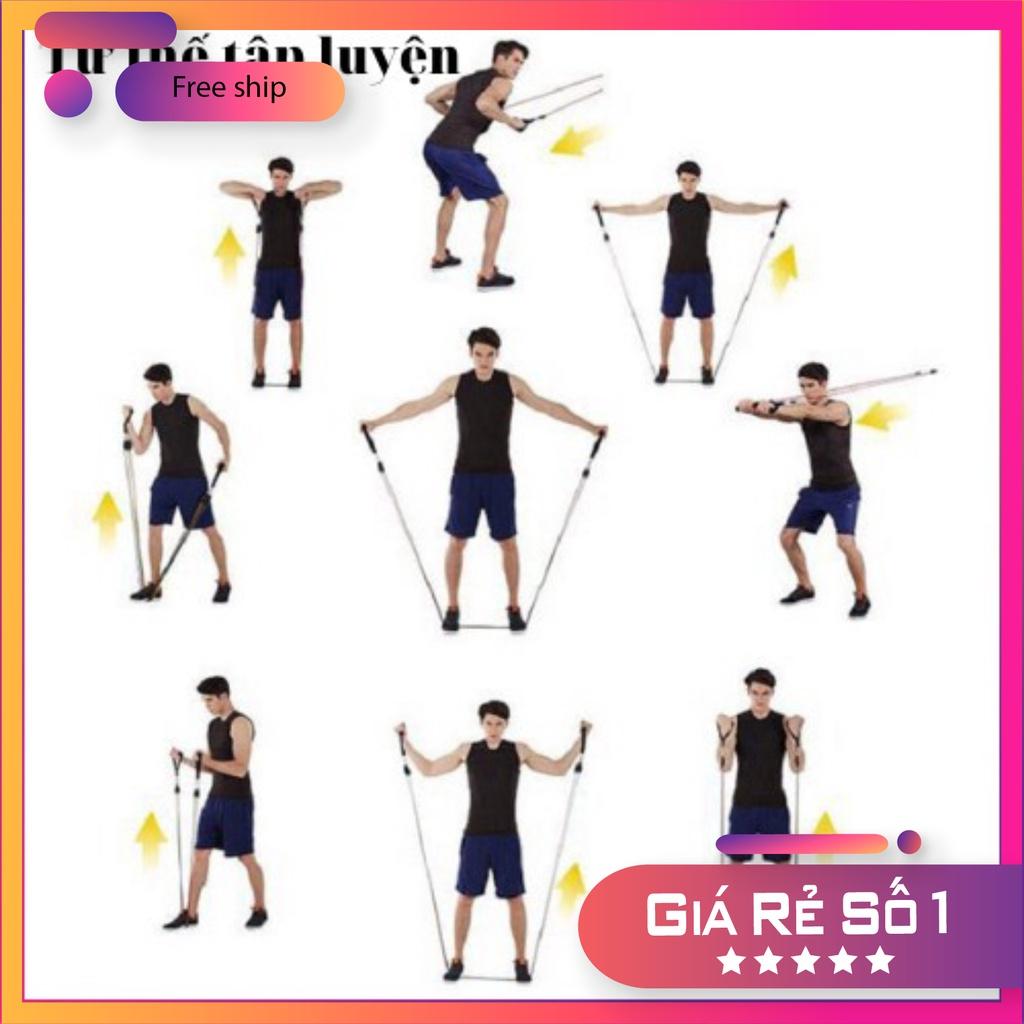 Dây ngũ sắc tập gym co dãn Bộ dây ngũ sắc kháng lực tập gym full body tại nhà