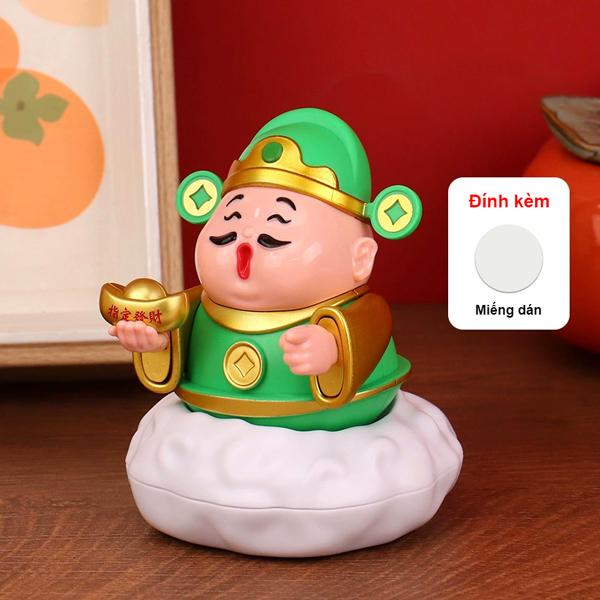 Mô Hình Thần Tài Lắc Đầu - Trang Trí Tết - E1002 - Màu Xanh Lá