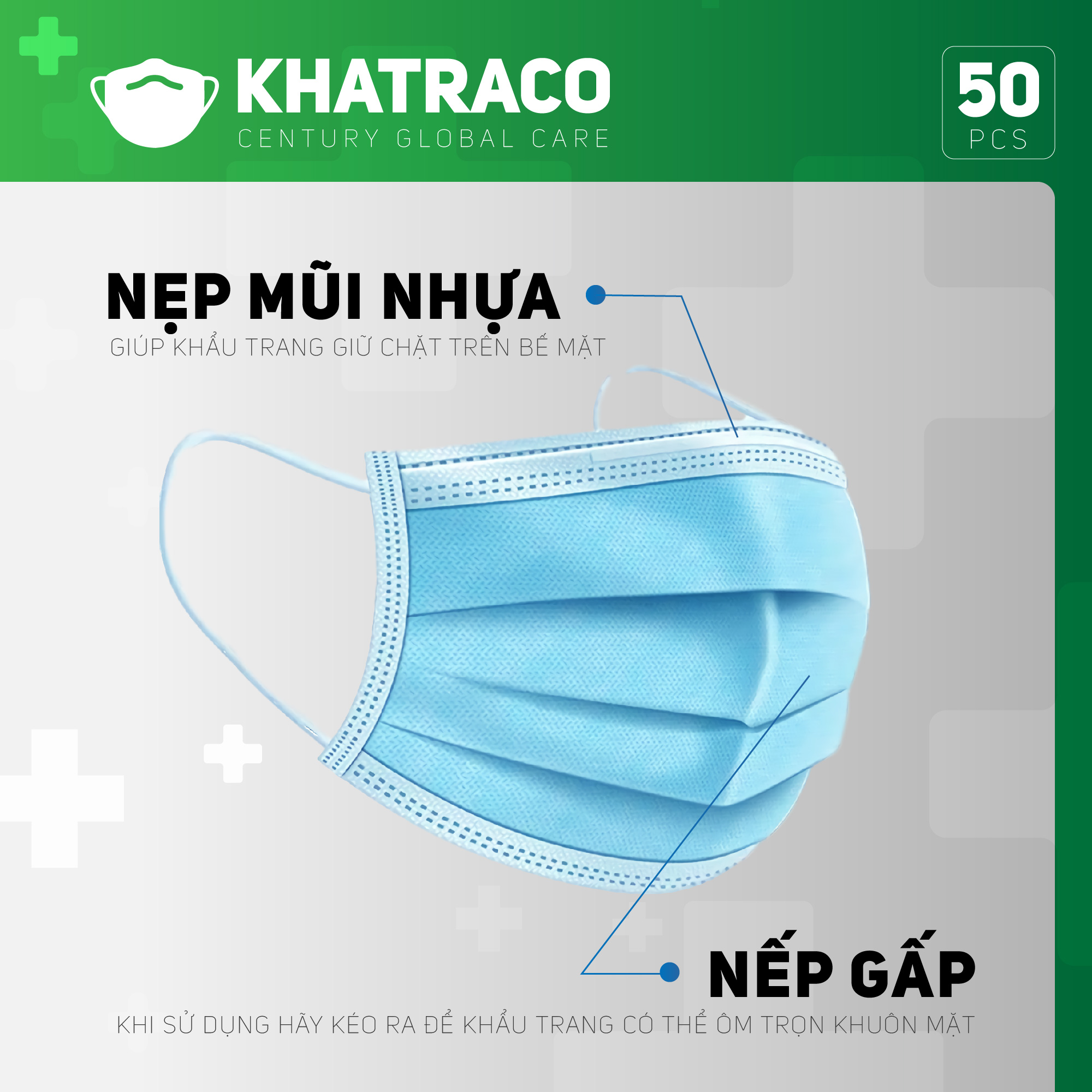 Khẩu trang y tế kháng khuẩn 4 lớp Khatraco Medimask hộp 50 chiếc đạt tiêu chuẩn FDA,CE quốc tếkhẩu trang kháng khuẩn 4 lớp dành cho người lớn,khẩu trang 4 lớp mềm mại có vải kháng khuẩn ngăn ngừa bụi bẩn,vi khuẩn sử dụng 1 lần