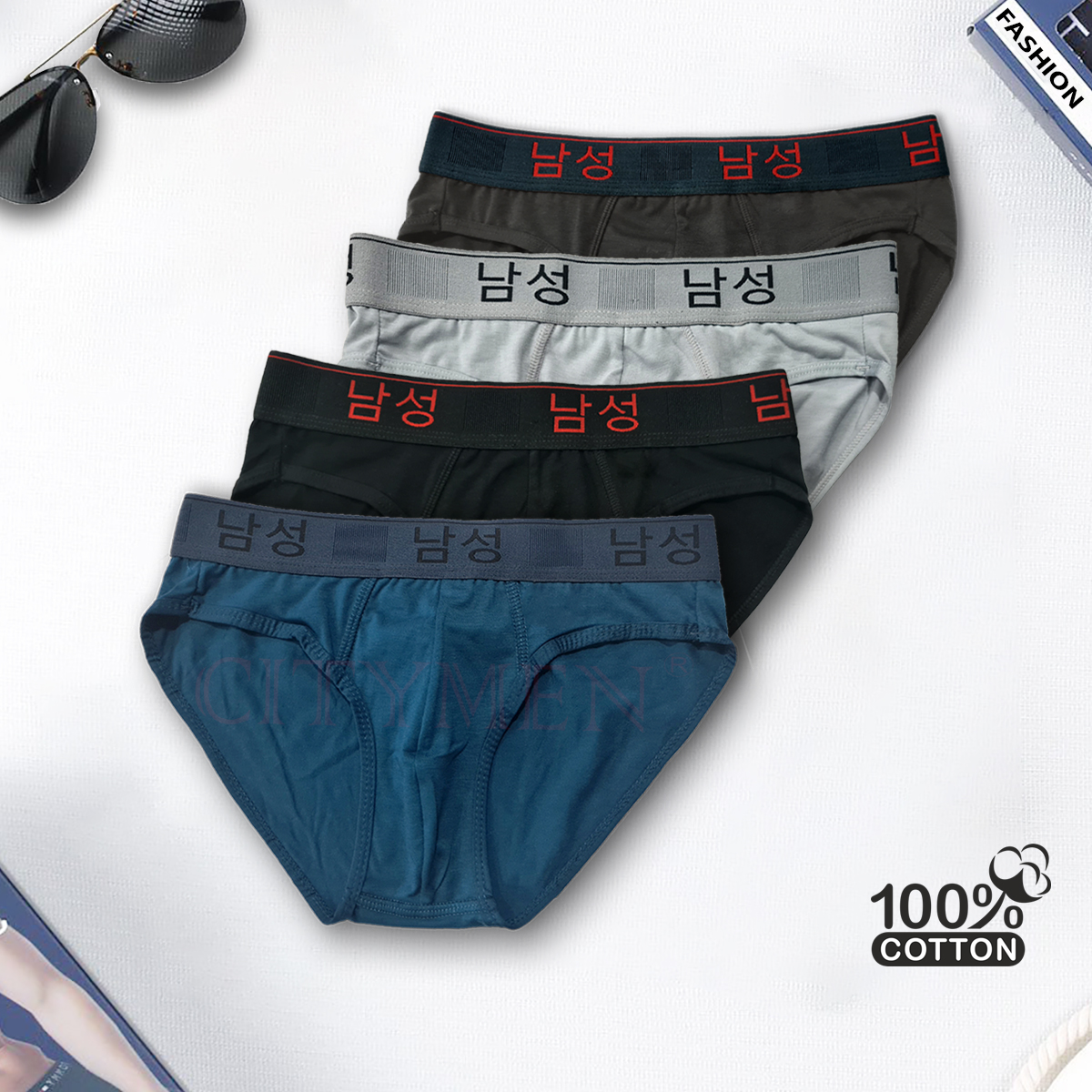 Hộp 5 Quần Lót Nam lưng Hàn Quốc hiệu CITYMEN vải cotton co giãn 4 chiều cao cấp, sịp nam - LMTK-HANAC