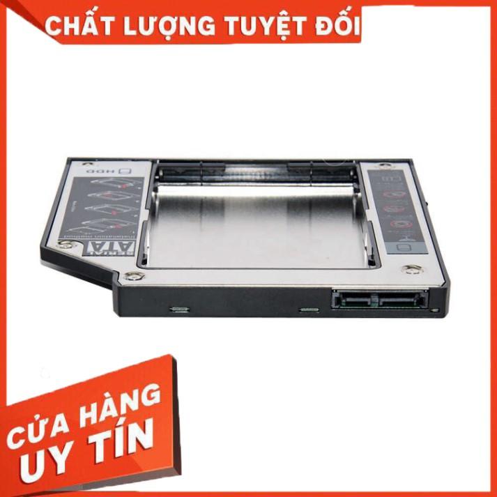 Caddy Bay mỏng 9.5mm Sata3 cho SSD và HDD 2,5” - Vỏ Nhựa – Size: 9.5mm – Khay ổ cứng thay thế ổ DVD