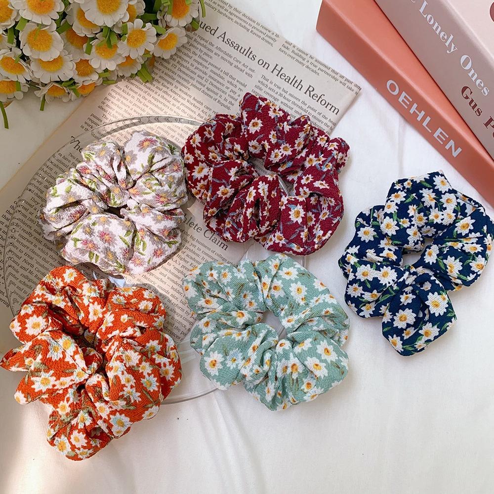 Scrunchies Vải Cotton Hoa Nhí Nhiều Màu Sắc