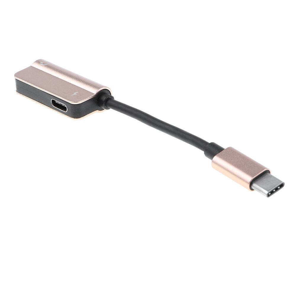 2-5pack Type C to 3.5mm Headphone Audio Adapter and USB-C Charging Cable Rose