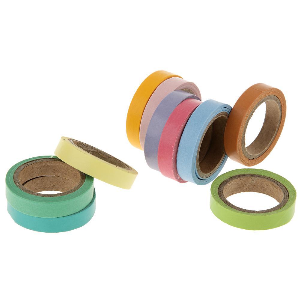Pack of 10 Washi Rainbow Sticky Paper Masking Adhesive Tape Scrapbooking DIY