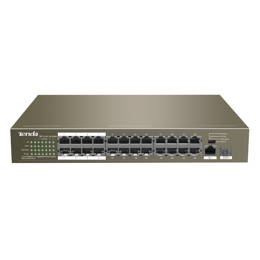 PoE Switch Tenda TEF1126P - Hàng Chính Hãng