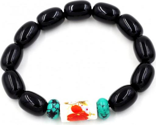 Vòng tay chuỗi hạt thạch anh đen bầu 10mm MSA112
