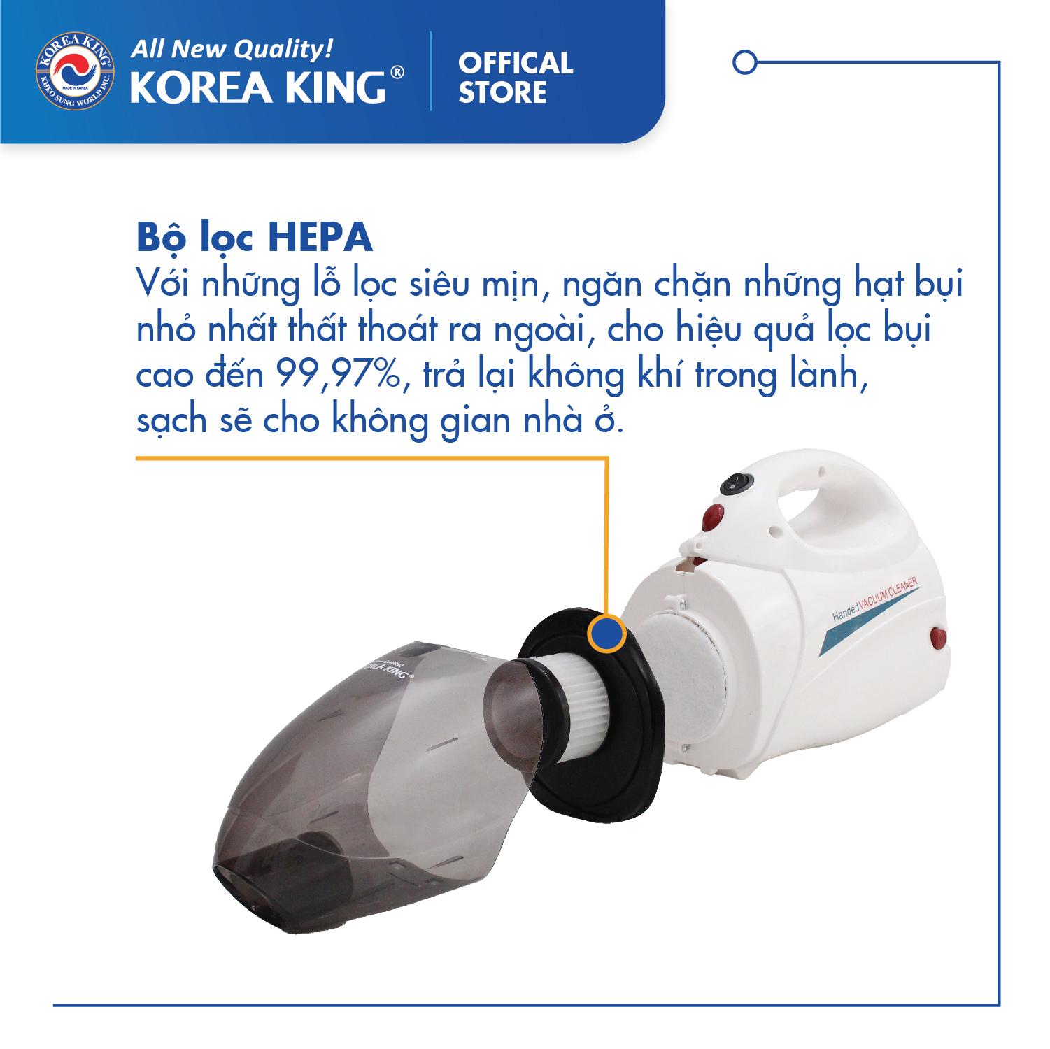 Máy hút bụi cầm tay Korea King PDG-666 - Hàng chính hãng