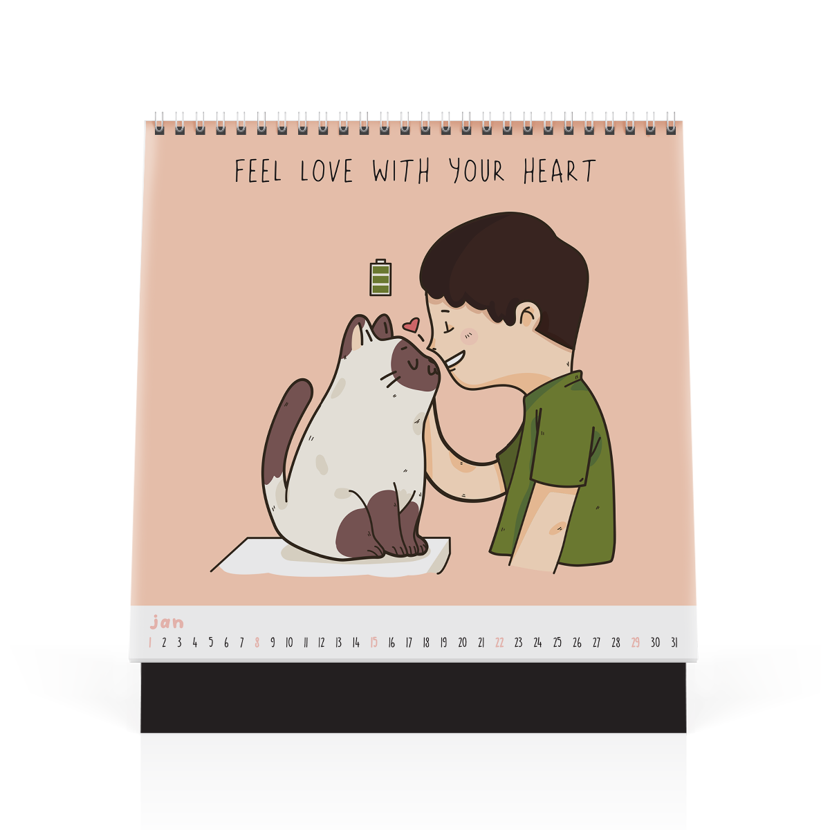 Lịch bàn 2023 SDstationery A CAT’S GUIDE TO LOVE tiếng Anh hình mèo dễ thương chủ đề tình yêu