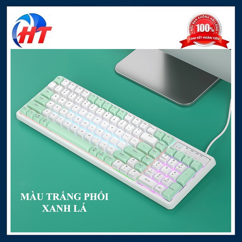 Bàn phím cơ GK102 red switch có đèn led RGB với màu sắc phối màu độc lạ dành cho game thủ - HT