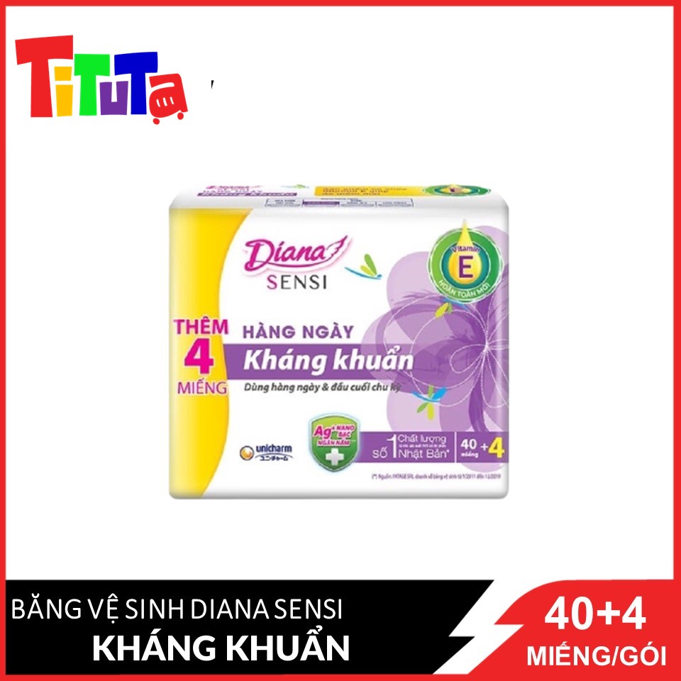 Băng vệ sinh Diana Sensi Hàng Ngày Kháng Khuẩn 40 + 4 miếng/gói