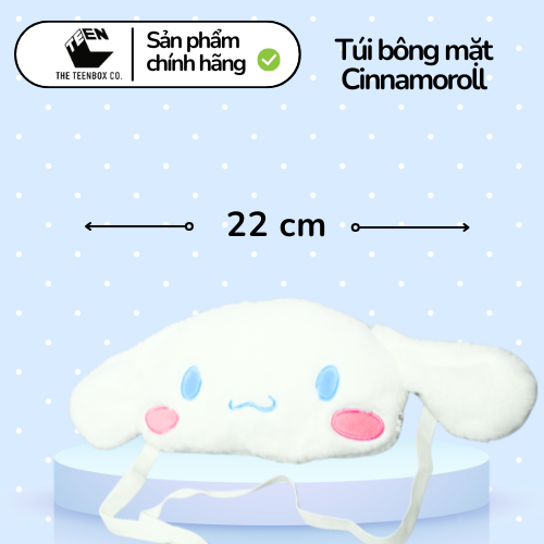Túi bông mặt Cinnamoroll, Túi Sanrio Chính Hãng, Quà tặng đáng yêu, Sản phẩm chính hãng, Phân phối bởi Teenbox