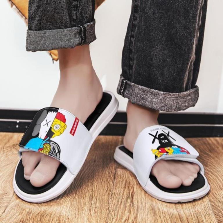 Dép lê quai ngang dán nam nữ unisex Kaws x Susame street Cao cấp - Dép đôi thời trang ulzzang hàn quốc đi cực êm chân 55