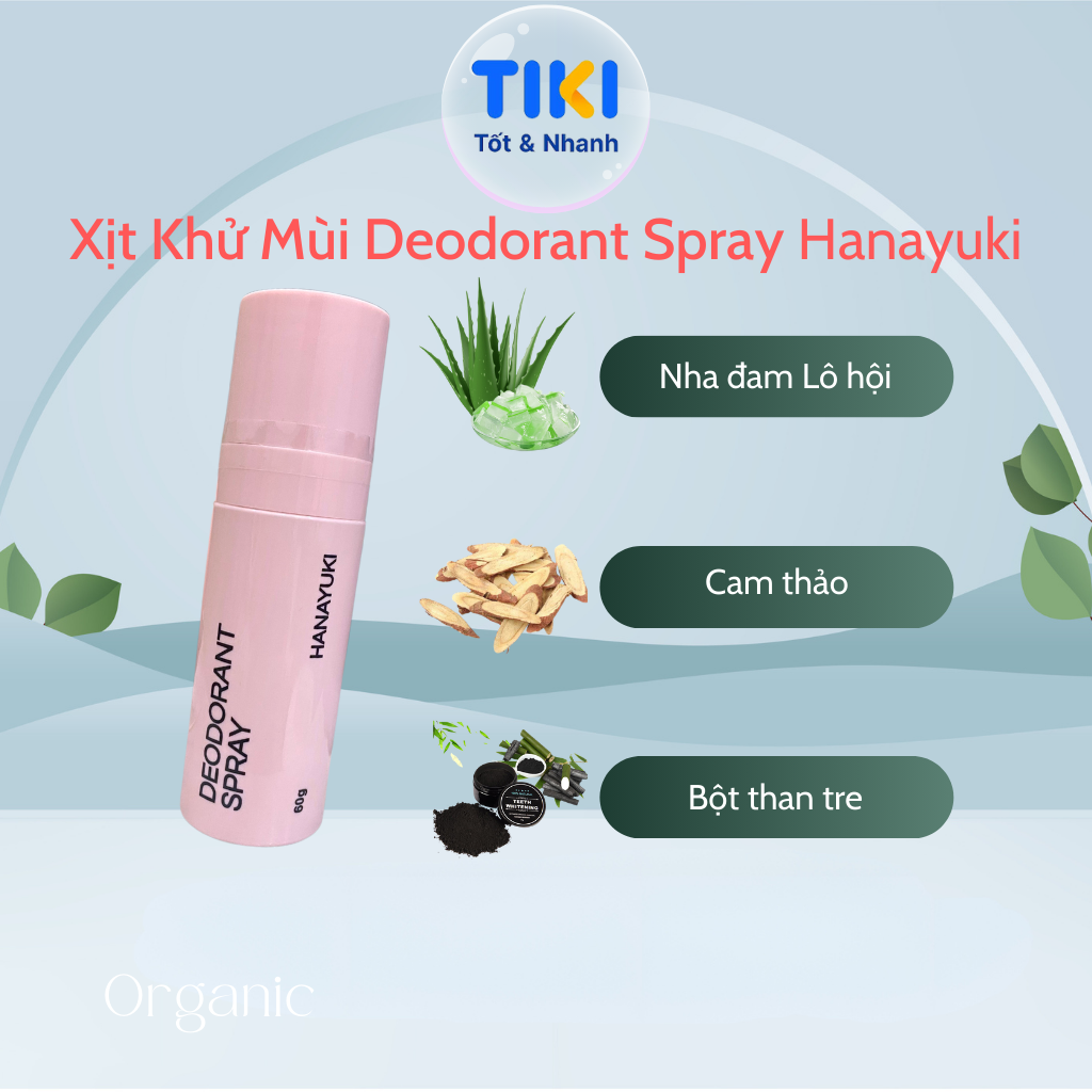 Xịt Khử Mùi Hanayuki Chính Hãng Xịt Thơm Cơ Thể Deodorant Spray Giúp Khử Mùi Giảm Tiết Mồ Hôi 60g