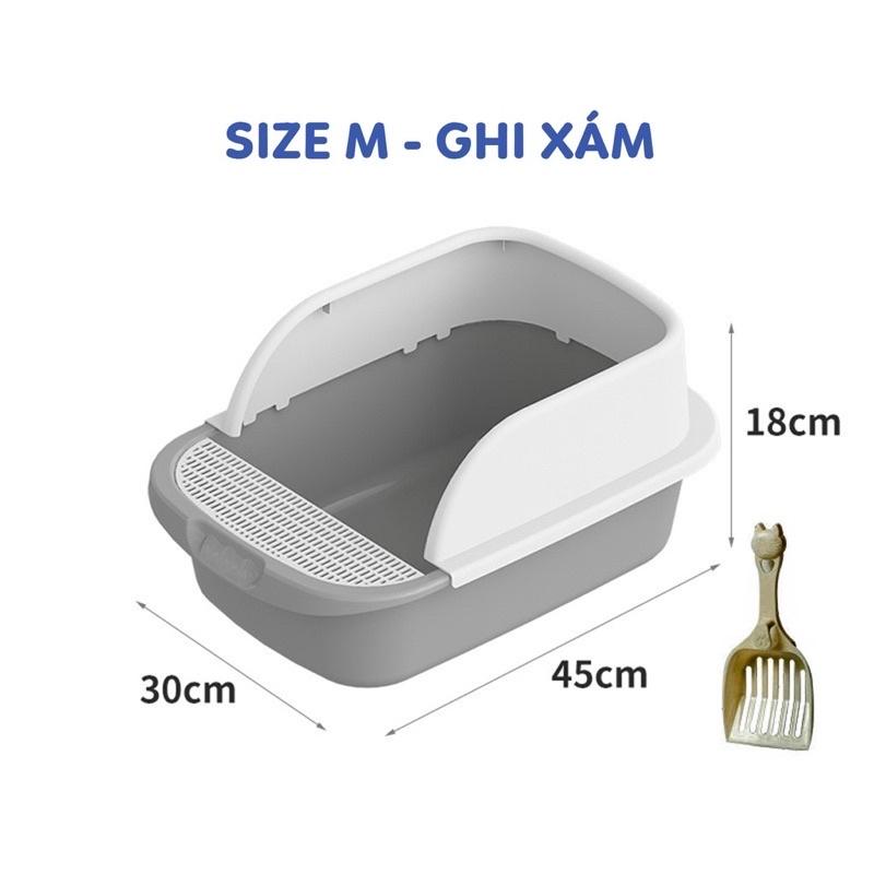 Khay vệ sinh cao cấp cho mèo cỡ lớn to vừa size M L chậu thành cao lapeta