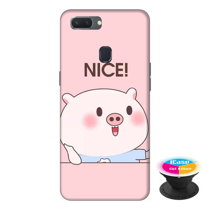 Ốp lưng điện thoại Oppo A5S hình Heo Con Xinh Xắn tặng kèm giá đỡ điện thoại iCase xinh xắn - Hàng chính hãng