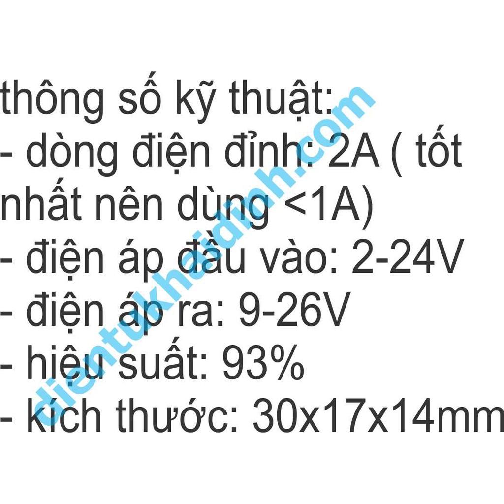 2 cái Module BOOST, nâng áp DC-DC 2577 2A input: 2.0-24V (microUsb), output: 5-28V KDE0366