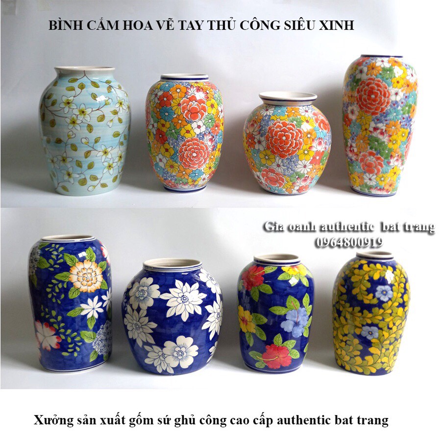 "HOT" BÌNH CẮM HOA VẼ TAY 100% - SIÊU ĐẸP, SIÊU XINH , SANG TRỌNG CHO CĂN PHÒNG CỦA BẠN