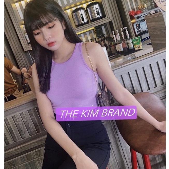 Áo croptop len tăm sát nách thời trang nữ , thun tăm cổ tròn 3 lỗ nữ ulzzang The Kim A121 chất mát, phom đẹp, coco land