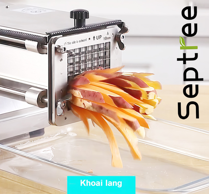 Máy cắt khoai tây, khoai lang và các loại củ kiểu Pháp - Chuyên nghiệp. Thương hiệu Mỹ cao cấp Septree - T1000. HÀNG CHÍNH HÃNG
