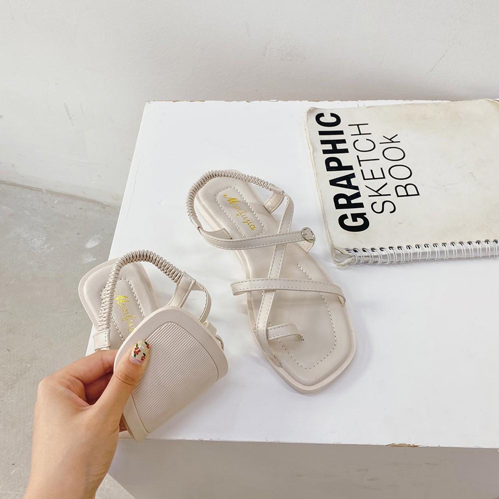 Giày Sandal nữ xỏ ngón, sandal bệt, dép nữ quai mảnh da mềm ôm chân cho nữ - S48